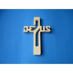 Krzyż drewniany jasny brąz-Jezus 29 cm JB 10